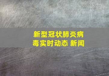 新型冠状肺炎病毒实时动态 新闻